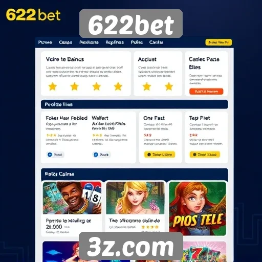 Usuários elogiam a interface do site 622bet